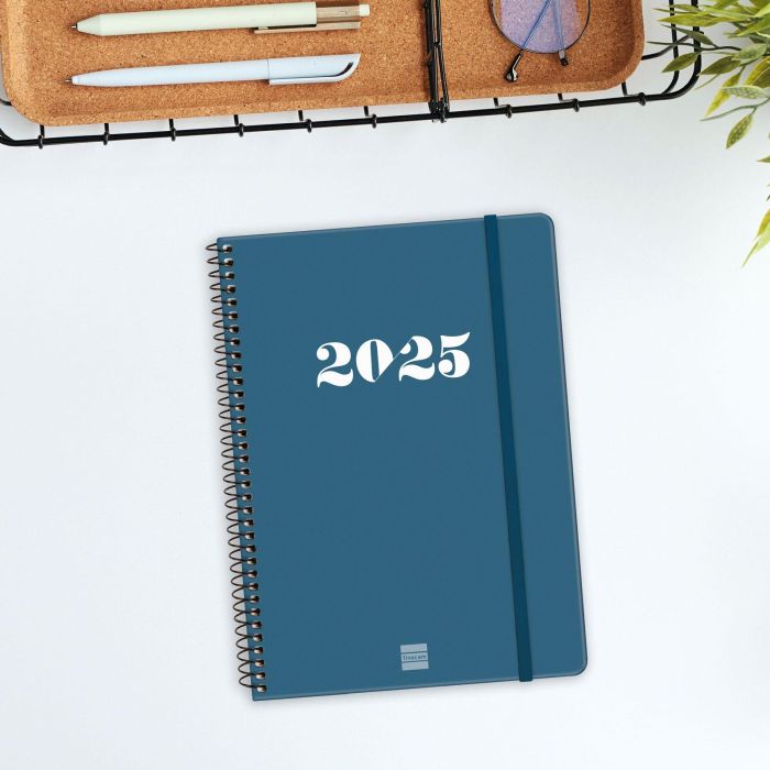 Agenda 2025 Basic My E10 155X212Mm Semana Vista Horizontal Azul Finocam 743501025 1