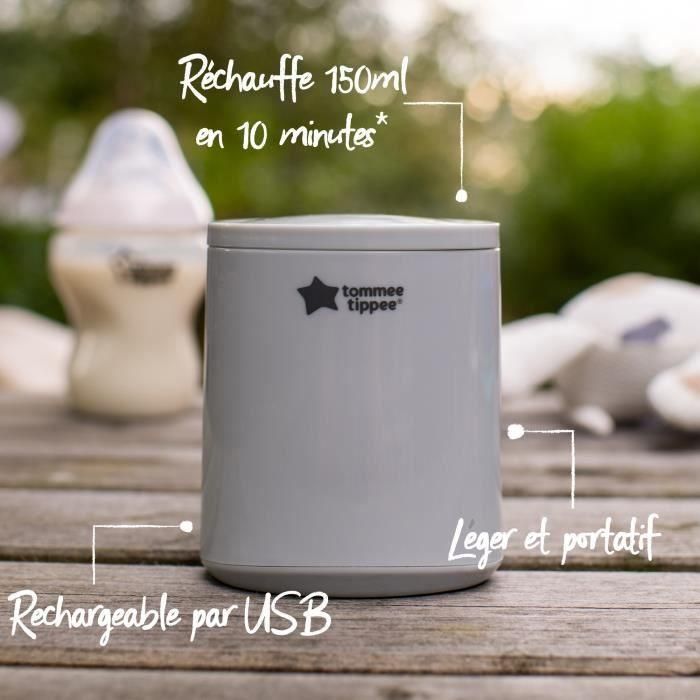 TOMMEE TIPPEE LetsGo Calentador de biberones eléctrico portátil, recargable por USB, ligero 2 TOMMEE TIPPEE LetsGo Calentador de biberones eléctrico portátil, recargable por USB, ligero 2