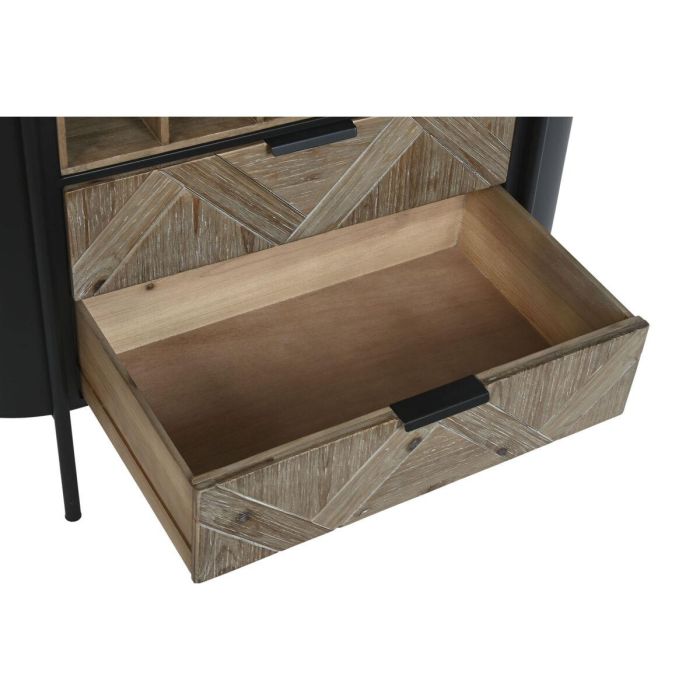 Botellero Home ESPRIT Negro Natural Metal Abeto 90 x 36 x 150 cm 5