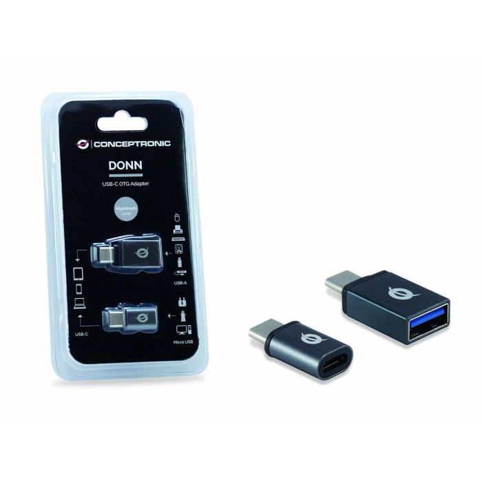 Conceptronic Kit Adaptadores USB Tipo C OTG Macho a USB-A 3.0 Hembra Hembra y Micro USB Hembra 1 Conceptronic Kit Adaptadores USB Tipo C OTG Macho a USB-A 3.0 Hembra Hembra y Micro USB Hembra 1