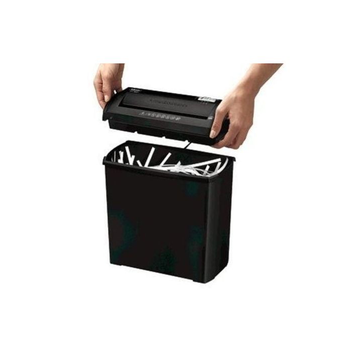 FELLOWES Destructora P-25S/ Corte en Tiras de 7mm/ Negra 1 FELLOWES Destructora P-25S/ Corte en Tiras de 7mm/ Negra 1