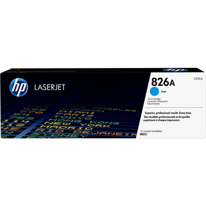 HP 826A CF311A Cartucho Tóner Original Cian 31.500 páginas para LaserJet Enterprise M855