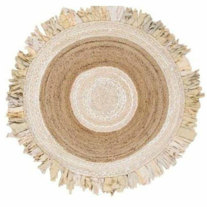 Alfombra DKD Home Decor Beige Marrón Algodón Jute (200 x 200 x 1 cm)