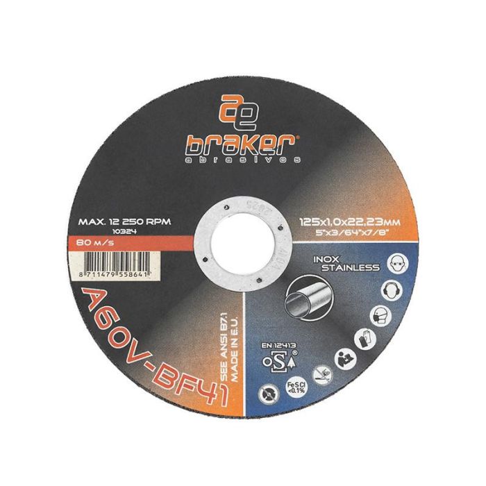 DUVER Cwa46 Bf41 Disco de Corte Inoxidable Braker Plano 125x1x22mm