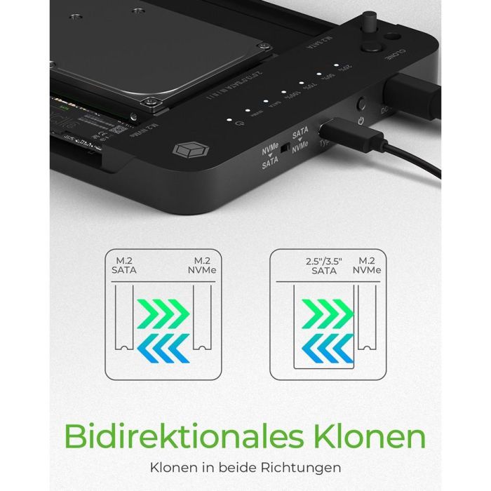 ICY BOX Dockingstation 6.4cm (2.5) & SATA & M.2 NVMe - USB 3.2 6