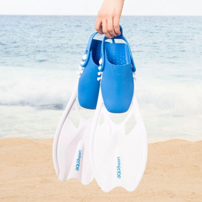 Gafas de Buceo con Tubo y Aletas AquaSport Azul Junior (2 Unidades) 5 Gafas de Buceo con Tubo y Aletas AquaSport Azul Junior (2 Unidades) 5