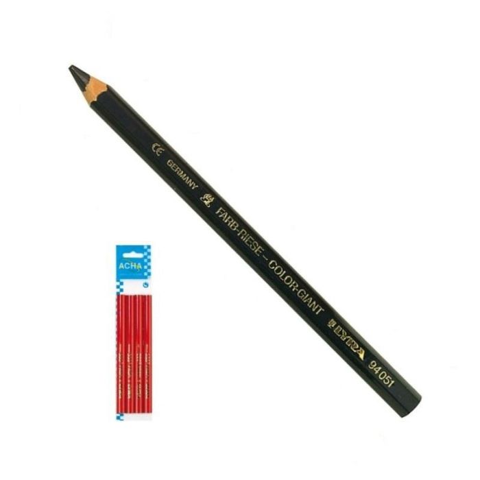 ACHA Lápiz Mina Azul Gruesa 6.25 mm Blíster 4 Unidades