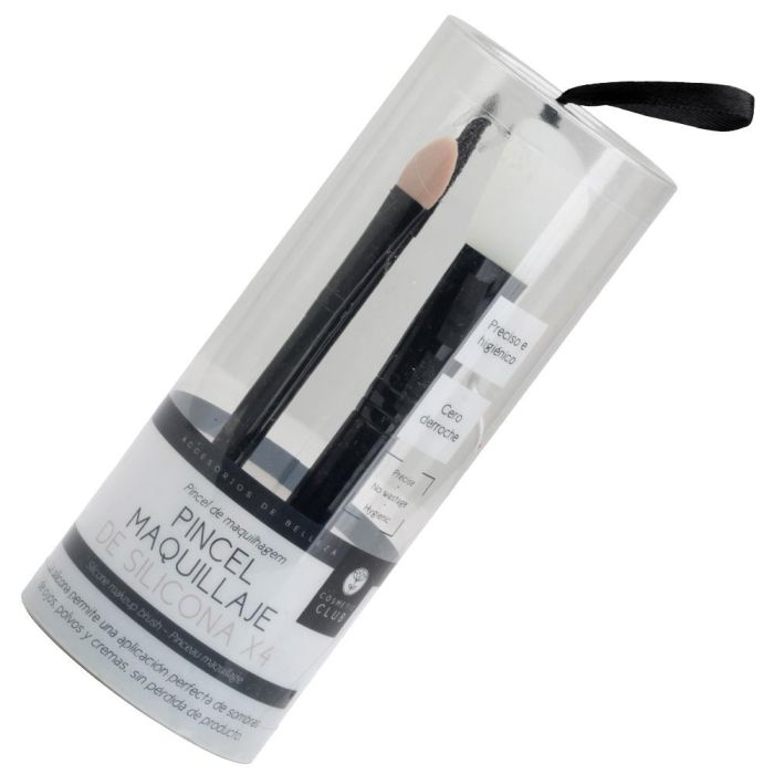 Cosmetic Club Juego de 4 Pinceles Maquillaje Silicón para Aplicación de Tonos y Polvos 2