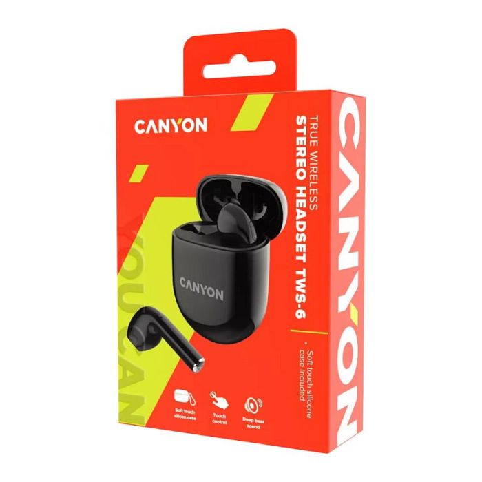 Canyon TWS-6 Auriculares True Wireless In-Ear-Buds Bluetooth 5.3 Negro Llamadas/Música/Deporte Uso Diario 21h 6
