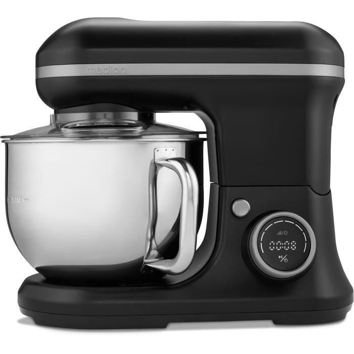Robot de repostería - MEDION - MD18420 - 1200 W - 5 L - 8 velocidades - Bol para helado - Negro Robot de repostería - MEDION - MD18420 - 1200 W - 5 L - 8 velocidades - Bol para helado - Negro