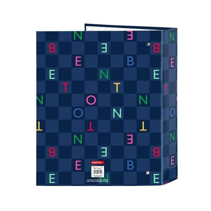 Carpeta de anillas Benetton Damero Azul marino A4 27 x 33 x 6 cm 1 Carpeta de anillas Benetton Damero Azul marino A4 27 x 33 x 6 cm 1