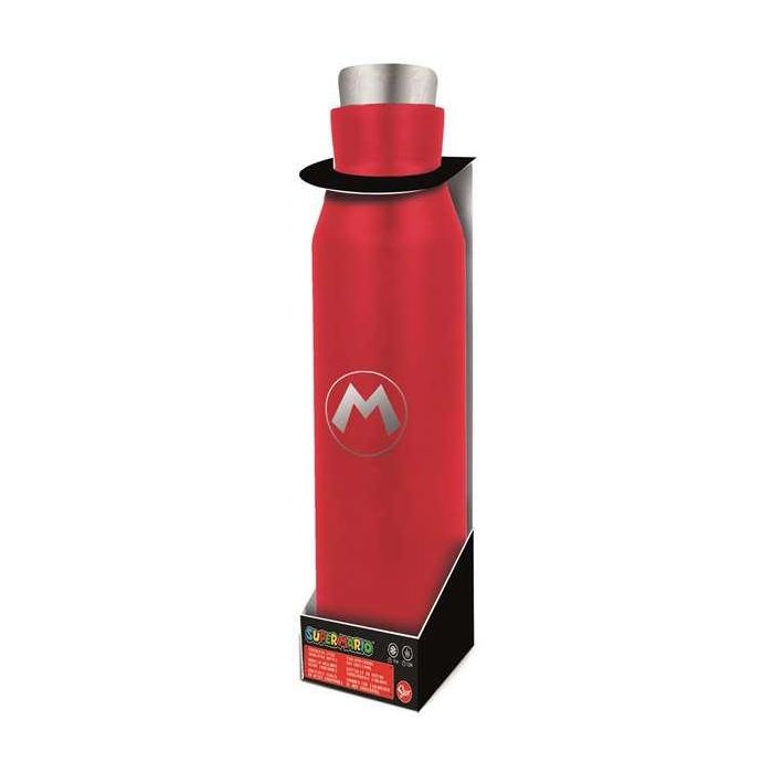 Botella termo de acero inoxidable super mario 580 ml. Botella termo de acero inoxidable super mario 580 ml.