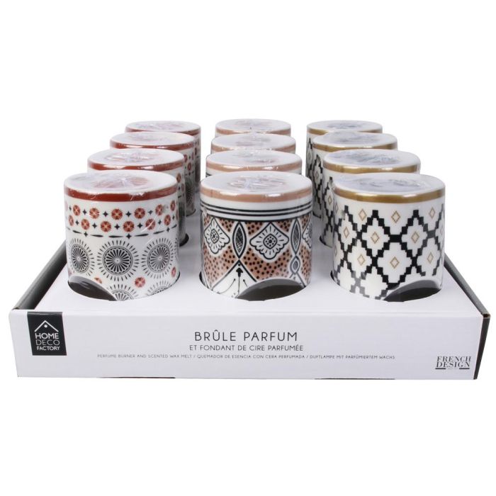 Home Deco Factory Mirage Quemador Esencias Con Cera Perfume Dorado Sándalo Canela Ámbar Beige Almizcle Blanco 3