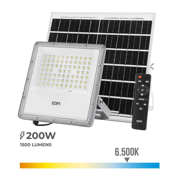 Foco proyector led solar 200 W 1500lm 6500k Foco proyector led solar 200 W 1500lm 6500k