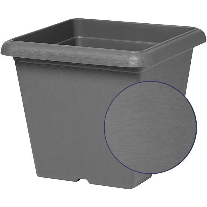 Maceta cuadrada - GARDEN ID - Teramo negro-antracita - 40 x 35 cm - Resistente a los arañazos - Efecto Piedra - Con Agujeros 1 Maceta cuadrada - GARDEN ID - Teramo negro-antracita - 40 x 35 cm - Resistente a los arañazos - Efecto Piedra - Con Agujeros 1