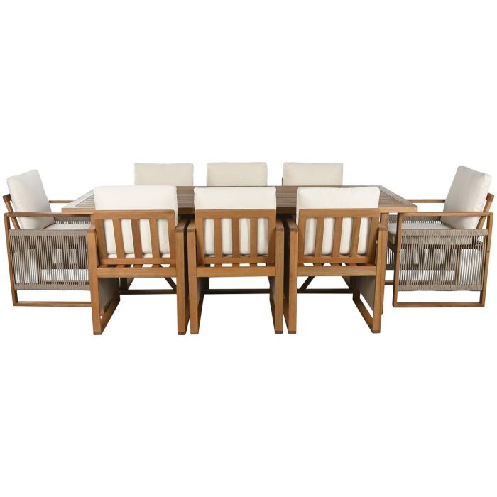 Mesa Comedor Terraza Y Jardin DKD Home Decor Marron Crudo 100 x 75 x 230 cm Set de 9 2 Mesa Comedor Terraza Y Jardin DKD Home Decor Marron Crudo 100 x 75 x 230 cm Set de 9 2