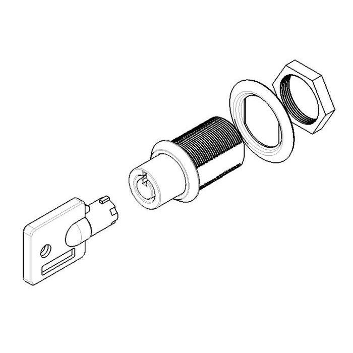 Charge Amps Aura Push lock incl. key (CA001) - Cierre de empuje Aura con 2 llaves - Repuesto 1