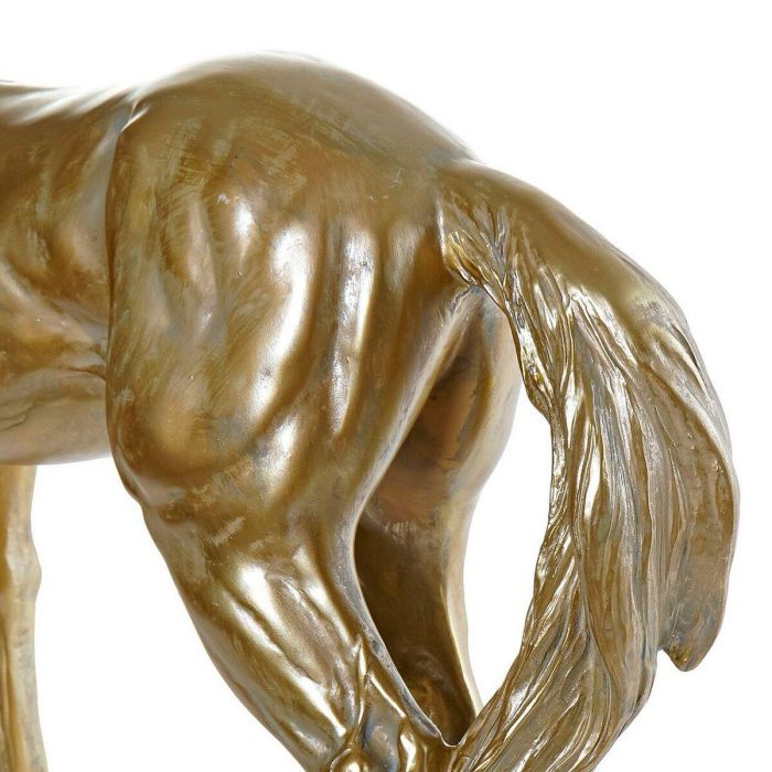 DKD Home Decor Lámpara de Sobremesa Moderna con Forma de Caballo Dorada de Resina E27 50W 16.5x47x59.5 cm 3