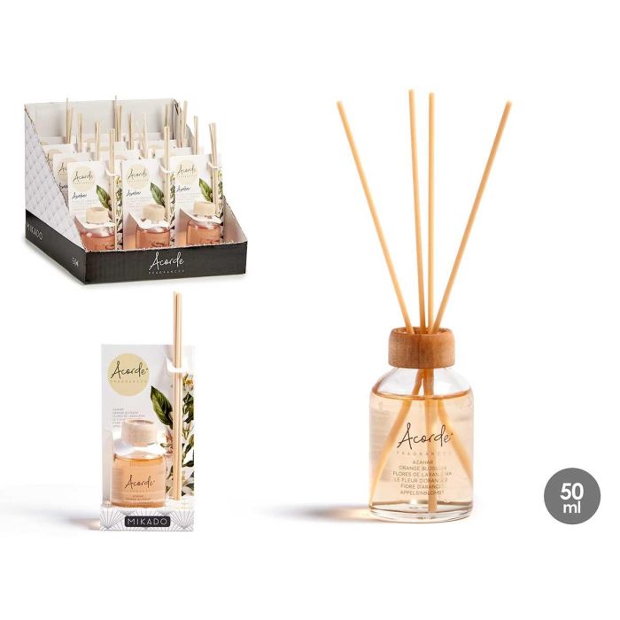 Mikado 50 ml con varilla azahar Acorde - Vidrio, madera, 7x17x5 cm (12 Unidades) Mikado 50 ml con varilla azahar Acorde - Vidrio, madera, 7x17x5 cm (12 Unidades)