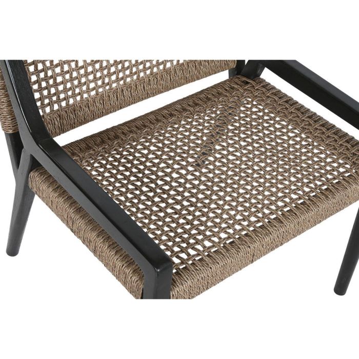 DKD Home Decor Silla Boho de Teca y Fibra Negro 62 x 72 x 65 cm 3 DKD Home Decor Silla Boho de Teca y Fibra Negro 62 x 72 x 65 cm 3