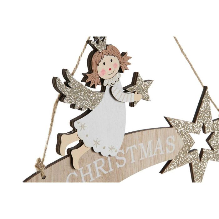 Decoracion Colgante Navidad Moderna DKD Home Decor Blanco Dorado 0.5 x 15 x 22.5 cm (2 Unidades) 2 Decoracion Colgante Navidad Moderna DKD Home Decor Blanco Dorado 0.5 x 15 x 22.5 cm (2 Unidades) 2