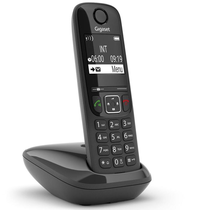 Gigaset AS690 S30852-H2816-D201 Teléfono Inalámbrico DECT Manos Libres Pantalla Iluminada Agenda 100 Contactos Bloqueo de Llamadas Negro Gigaset AS690 S30852-H2816-D201 Teléfono Inalámbrico DECT Manos Libres Pantalla Iluminada Agenda 100 Contactos Bloqueo de Llamadas Negro