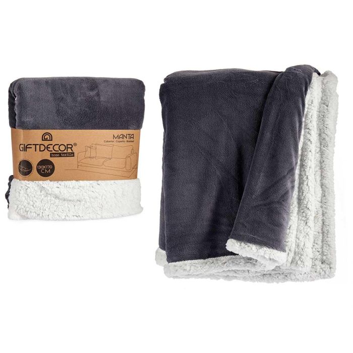 Manta Coral Y Sherpa 130X170Cm Gris Oscuro Giftdecor (6 Unidades) Manta Coral Y Sherpa 130X170Cm Gris Oscuro Giftdecor (6 Unidades)