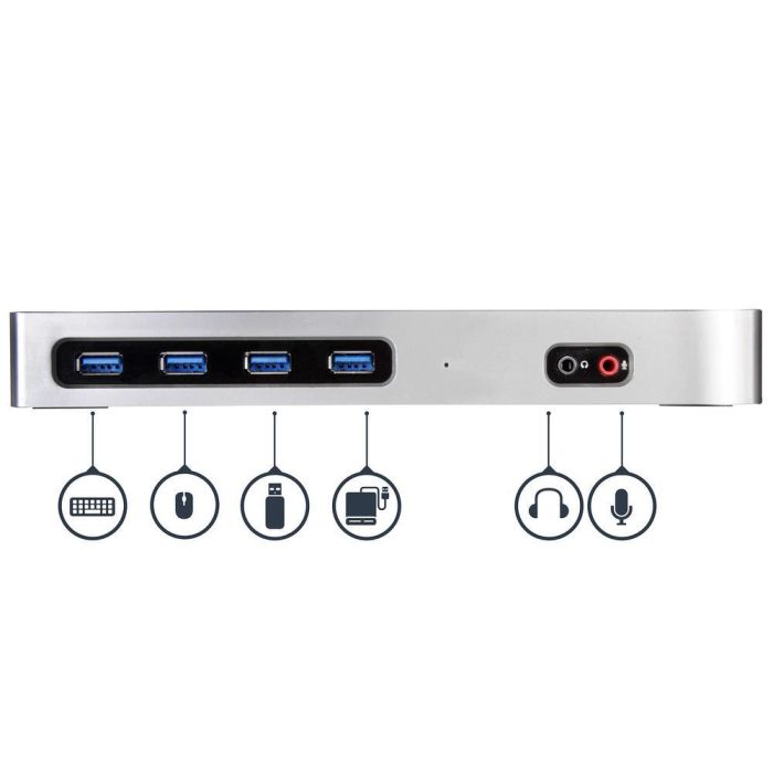 Hub USB Startech DK30A2DH Negro/Plateado Plateado 40 W 5