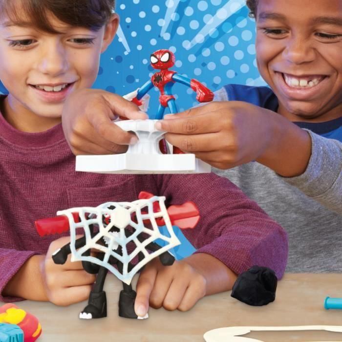 Play-Doh F9827 Set de Juego Spider-Man Marvel Lanza y Atrapa con Figuras Venom y Spider-Man, Incluye Caja Fuerte para Moldear 4