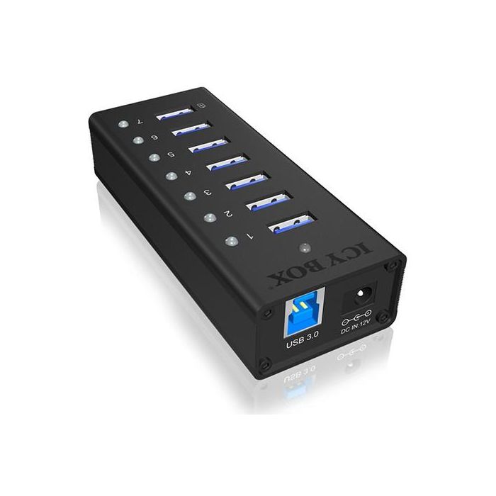 ICY BOX HUB 7 Puertos USB 3.0 para Unidades