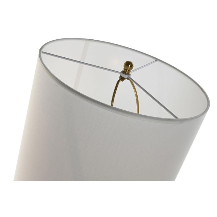 DKD Home Decor Lámpara Sobremesa Moderno Dorado Blanco Hierro Acrílico Algodón 35 x 78 x 35 cm 3
