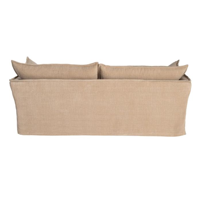 Sofá 3 Plazas Beige Oscuro Tejido 221 X 103 X 72 cm