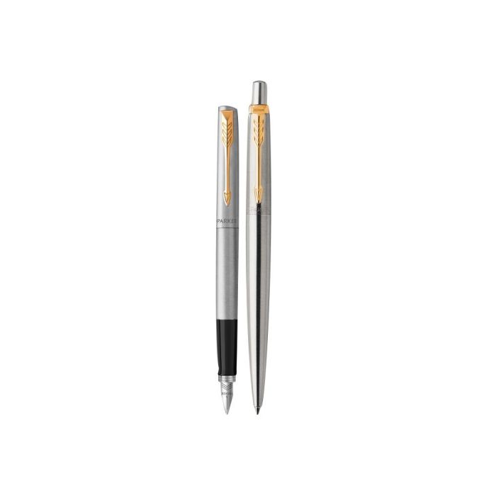 Juego Parker Duo Jotter Acero Gt Boligrafo + Pluma 1