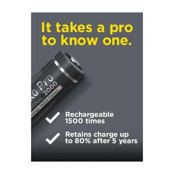 GP ReCyko Pro-Charger Dock P461 con 2 Cargadores Pro + 8 Pilas Recargables AA Pro Photoflash 8