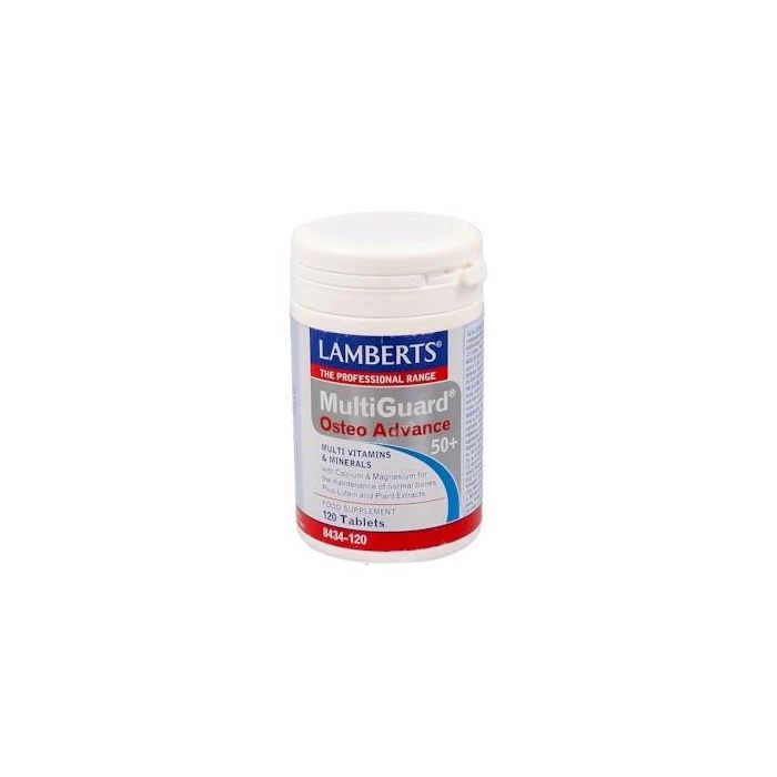 LAMBERTS Osteo Advance 50+ 120 Comp. Multi-Guard para el Mantenimiento Óseo en Mayores de 50 Años, Apto para Vegetarianos