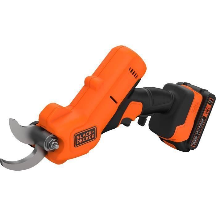 Tijeras de podar BLACK+DECKER - Batería de litio 18V 2Ah - Capacidad de corte 25mm - Gatillo de seguridad 1 Tijeras de podar BLACK+DECKER - Batería de litio 18V 2Ah - Capacidad de corte 25mm - Gatillo de seguridad 1