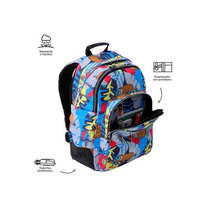 Totto Mochila Rayol Lazel MA04ECO002-2416N-6YB, Escolar, 33x44x13.5 cm, 19.6L, Lona RPET, Estampado 4 Totto Mochila Rayol Lazel MA04ECO002-2416N-6YB, Escolar, 33x44x13.5 cm, 19.6L, Lona RPET, Estampado 4