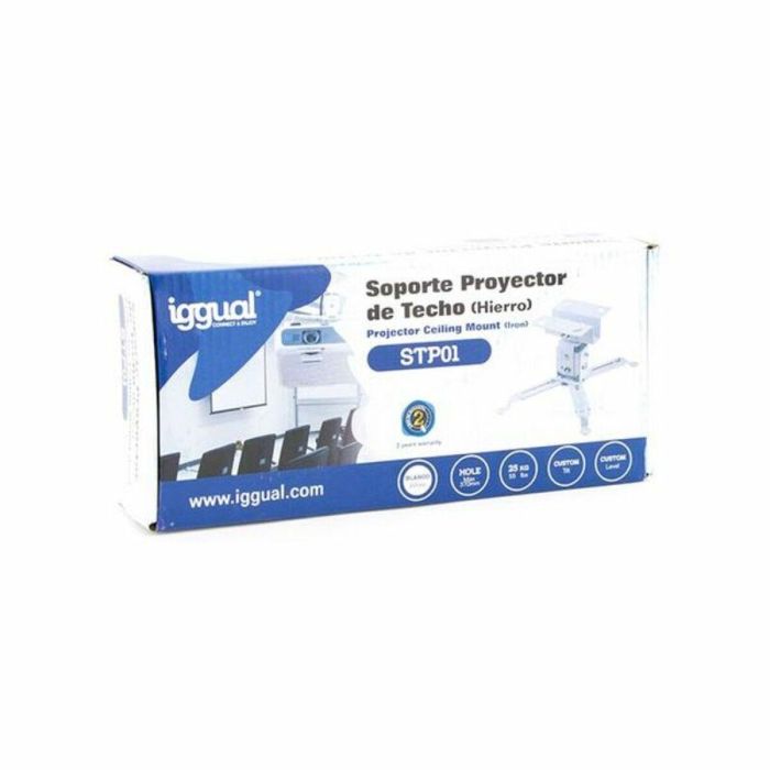 Soporte de Techo Inclinable y Giratorio para Proyector iggual STP01 IGG314708 -22,5 - 22,5° -15 - 15° 1 Soporte de Techo Inclinable y Giratorio para Proyector iggual STP01 IGG314708 -22,5 - 22,5° -15 - 15° 1