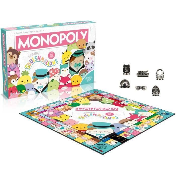 Monopoly Squishmallows - Juego de mesa - MOVIMIENTOS GANADORES - Monopoly con peluches Squishmallows. 1 Monopoly Squishmallows - Juego de mesa - MOVIMIENTOS GANADORES - Monopoly con peluches Squishmallows. 1
