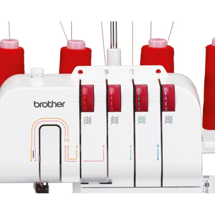 Brother M343D Overlock de 2 Agujas, Brazo Libre, Iluminación LED, Diferencial Ajustable, Roscado Simplificado y Cuchilla Retráctil 2