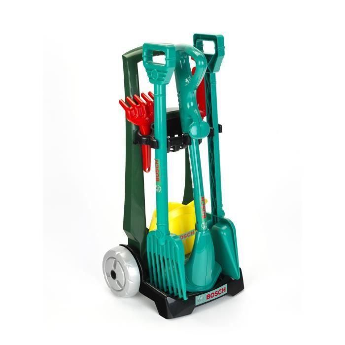 Bosch 2751 Carro de Jardín Juguete Klein con Accesorios: Pala, Rastrillo, Regadera, Bordeadora. Estable y para Niños +3 Años 1 Bosch 2751 Carro de Jardín Juguete Klein con Accesorios: Pala, Rastrillo, Regadera, Bordeadora. Estable y para Niños +3 Años 1