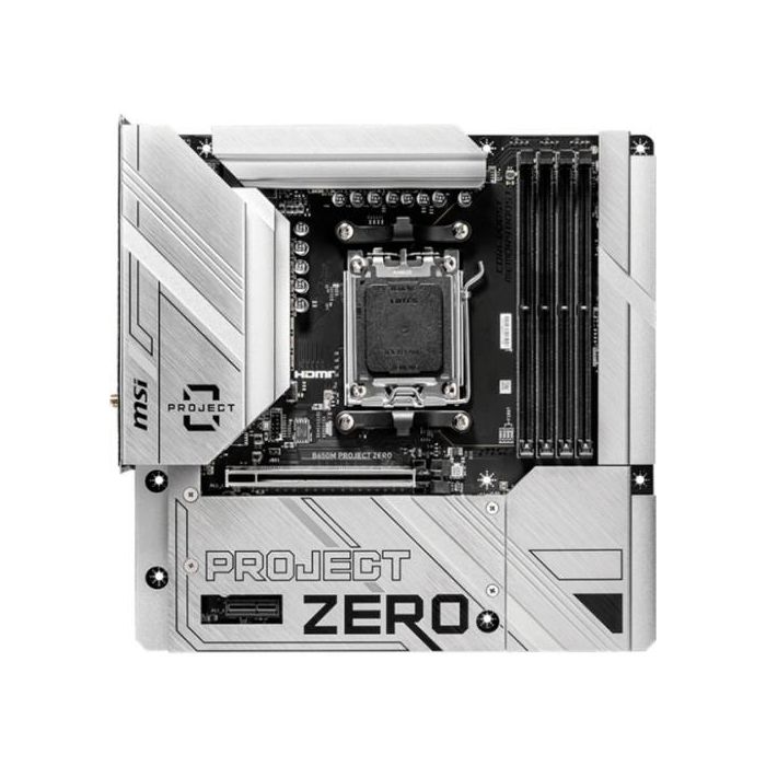 MSI B650M PROJECT ZERO Placa Base AMD AM5, DDR5, 256GB, Wi-Fi 6E, BT 5.3, Micro ATX
