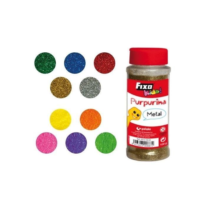 Fixo Purpurina Kids Bote 100 gr Metal Rojo