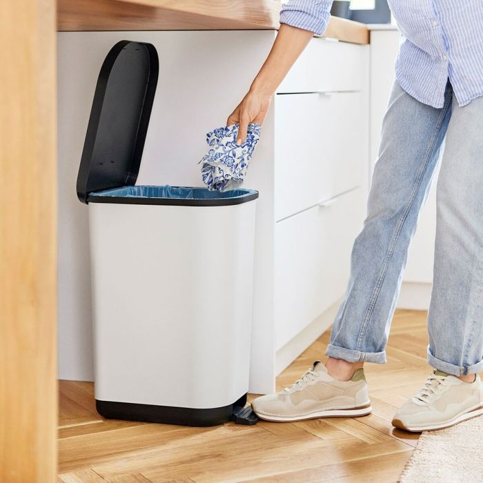 Cubo de Basura con Pedal Rotho Ribo White Blanco Plástico 35 L 2