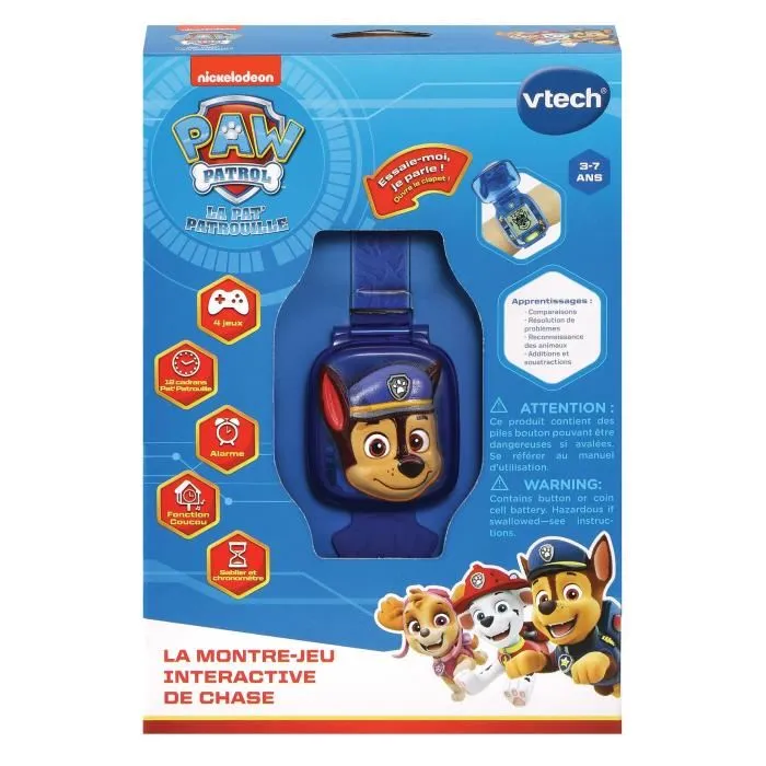 Vtech Reloj Interactivo Paw Patrol Chase - Idioma Francés - Multifunción Parlante con Pantalla Animada para Jugar y Aprender 1 Vtech Reloj Interactivo Paw Patrol Chase - Idioma Francés - Multifunción Parlante con Pantalla Animada para Jugar y Aprender 1