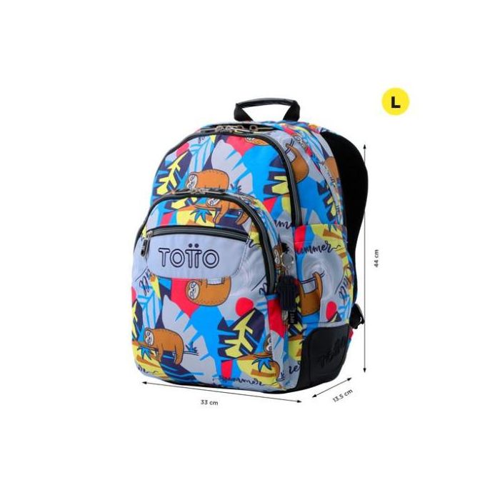 Totto Mochila Rayol Lazel MA04ECO002-2416N-6YB, Escolar, 33x44x13.5 cm, 19.6L, Lona RPET, Estampado 2