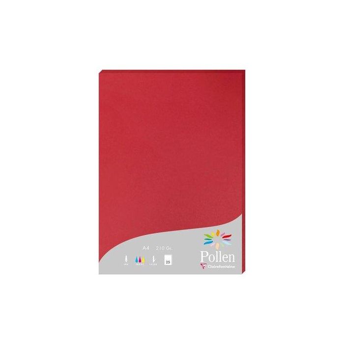 Papel Clairefontaine Pollen A4 210G 25H Grosella