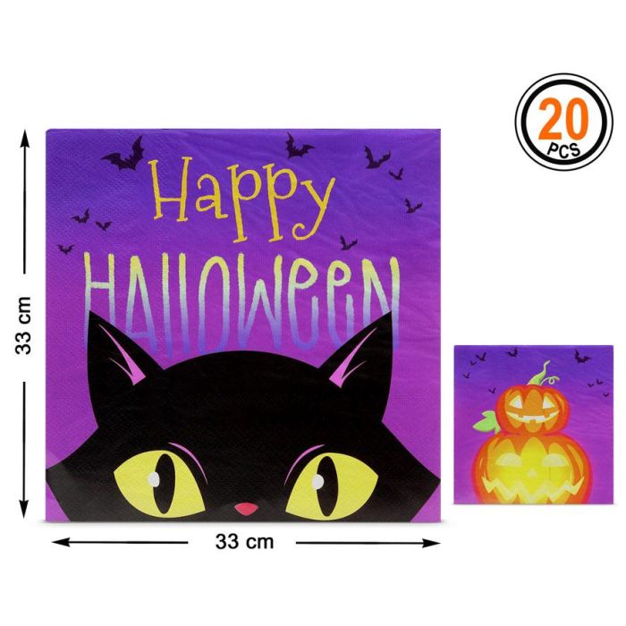 Servilletas Halloween 33x33 cm 20 Unidades