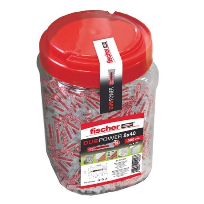 Bote Taco Fischer Duopower 8X40 400Unds Para Tornillos De 4,5-6Mm Fischer Bote Taco Fischer Duopower 8X40 400Unds Para Tornillos De 4,5-6Mm Fischer