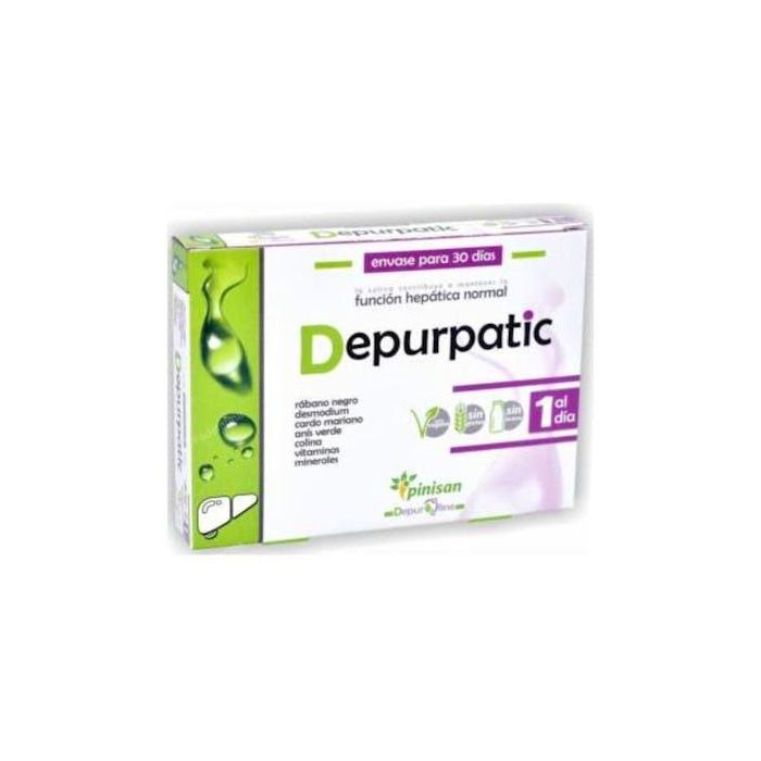 PINISAN Depurpatic 30 Cápsulas - Fórmula Vegana con Extractos de Plantas, Vitaminas y Minerales para la Función Hepática Normal